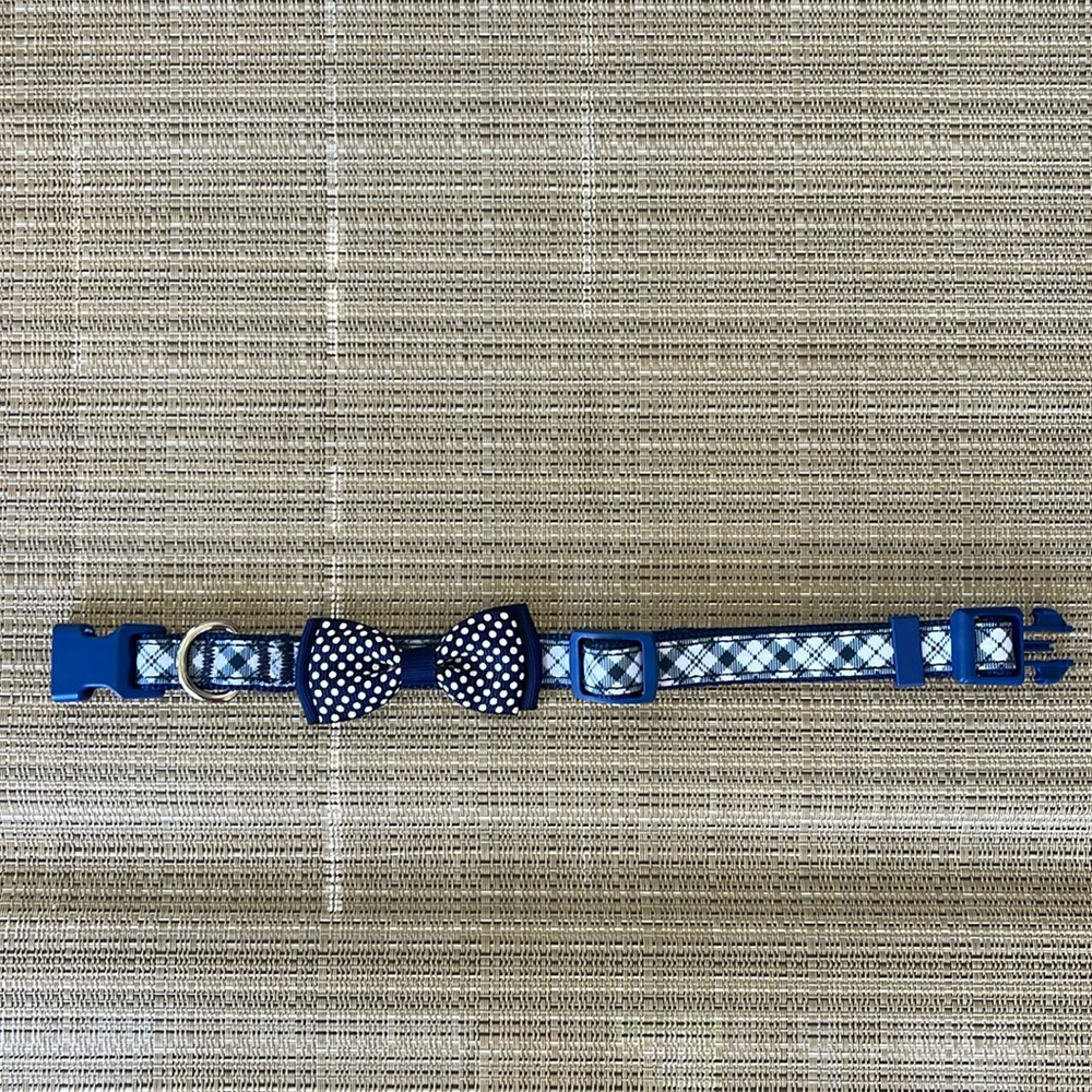 Dog Collar Adjustable Length Blue Small